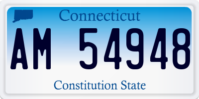 CT license plate AM54948