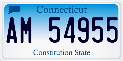 CT license plate AM54955