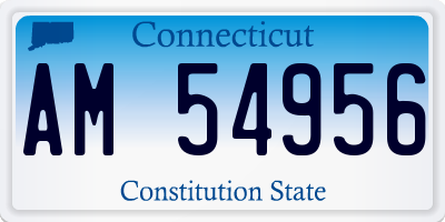 CT license plate AM54956
