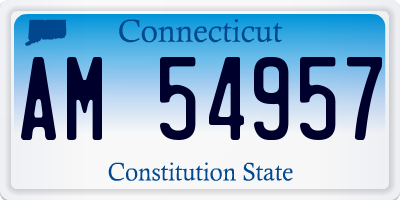 CT license plate AM54957