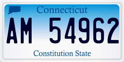 CT license plate AM54962
