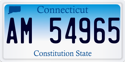 CT license plate AM54965