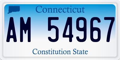 CT license plate AM54967