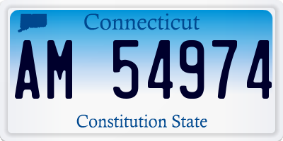 CT license plate AM54974
