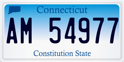 CT license plate AM54977