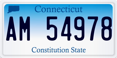 CT license plate AM54978