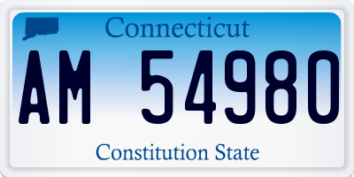 CT license plate AM54980