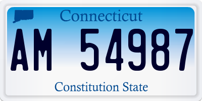 CT license plate AM54987