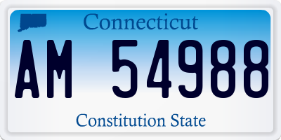 CT license plate AM54988