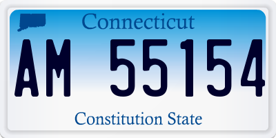 CT license plate AM55154