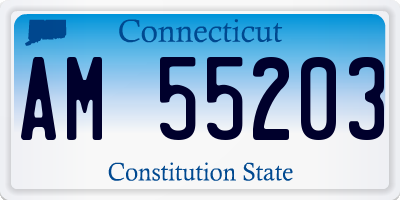 CT license plate AM55203