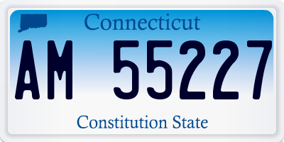 CT license plate AM55227
