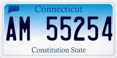 CT license plate AM55254