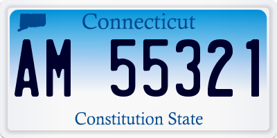 CT license plate AM55321