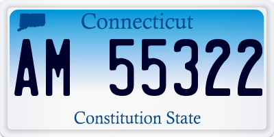 CT license plate AM55322