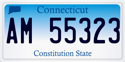 CT license plate AM55323