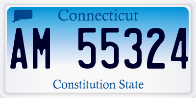 CT license plate AM55324