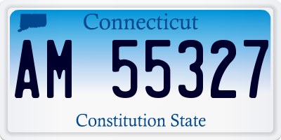 CT license plate AM55327