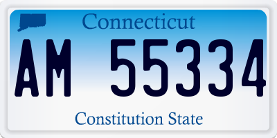 CT license plate AM55334