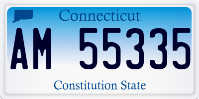 CT license plate AM55335
