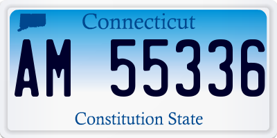CT license plate AM55336