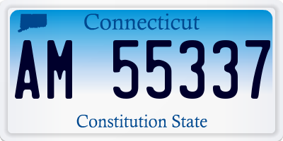 CT license plate AM55337
