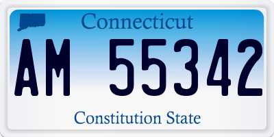 CT license plate AM55342