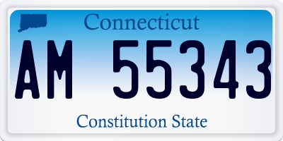 CT license plate AM55343