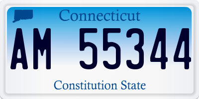 CT license plate AM55344