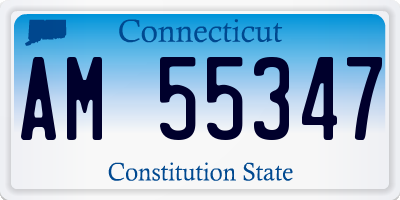 CT license plate AM55347