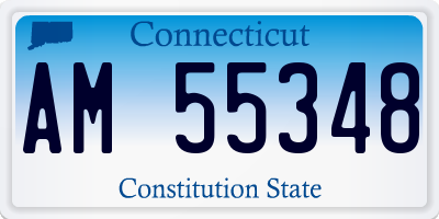 CT license plate AM55348