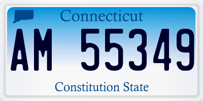CT license plate AM55349
