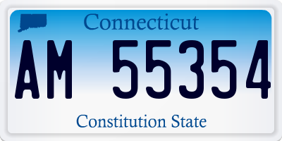 CT license plate AM55354