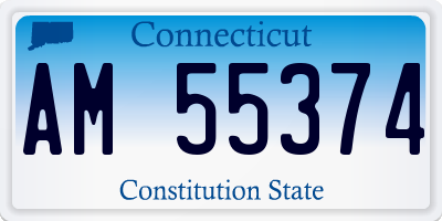 CT license plate AM55374