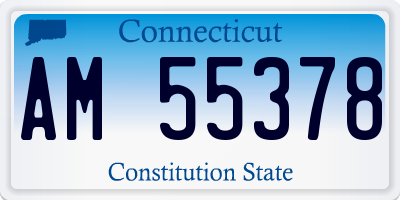 CT license plate AM55378