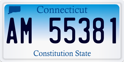 CT license plate AM55381