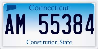 CT license plate AM55384