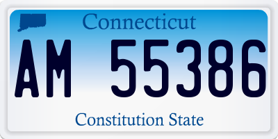 CT license plate AM55386