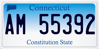 CT license plate AM55392