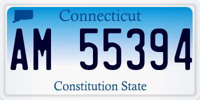 CT license plate AM55394