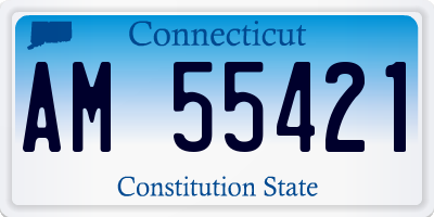 CT license plate AM55421