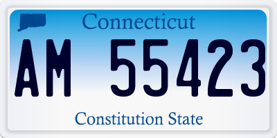 CT license plate AM55423