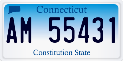 CT license plate AM55431