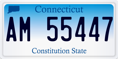 CT license plate AM55447