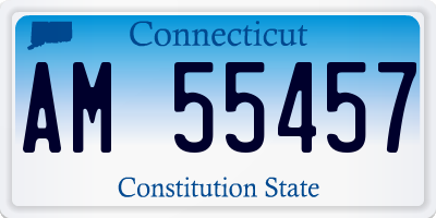 CT license plate AM55457