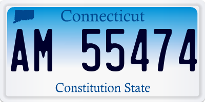 CT license plate AM55474