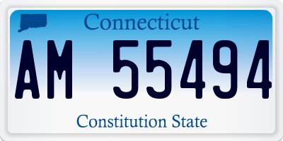 CT license plate AM55494