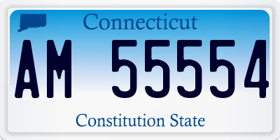 CT license plate AM55554