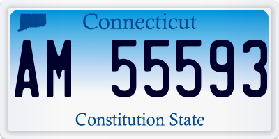 CT license plate AM55593