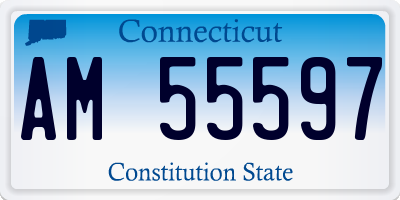 CT license plate AM55597